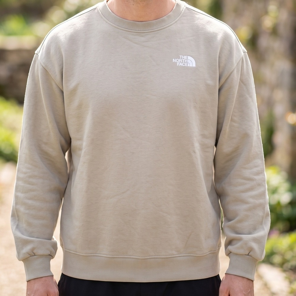 The North Face Circular Design Sweatshirt Tan Beige Relaxed Fleece Pullover M